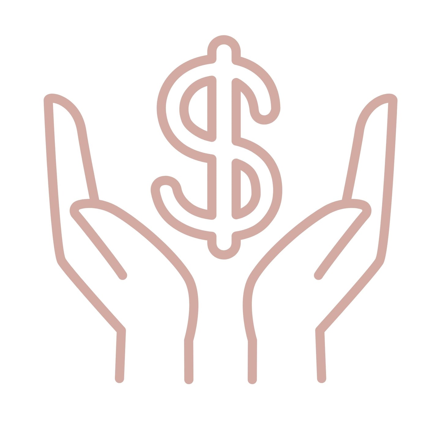 Dollar sign being held by two hands