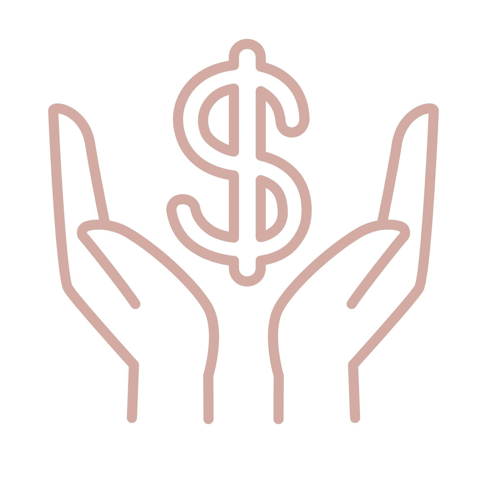 Dollar sign being held by two hands