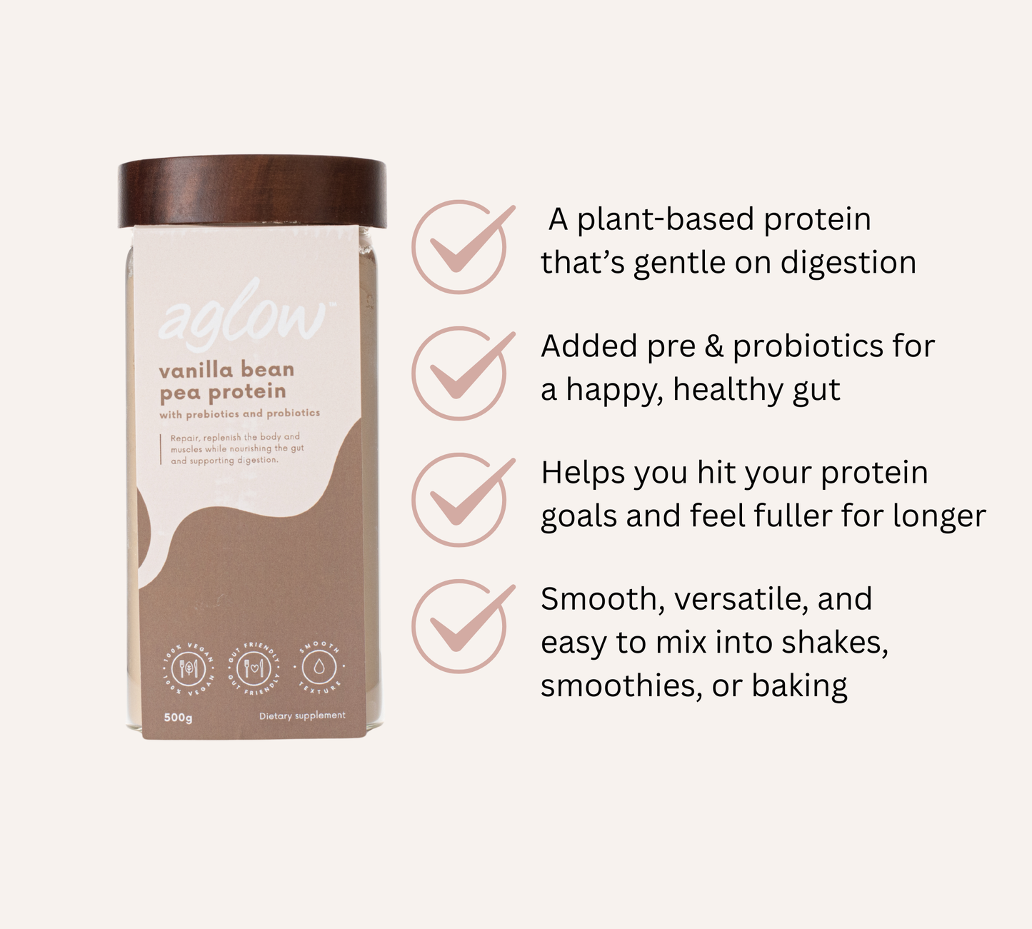 
                  
                    Pea Protein with Prebiotic + Probiotics
                  
                