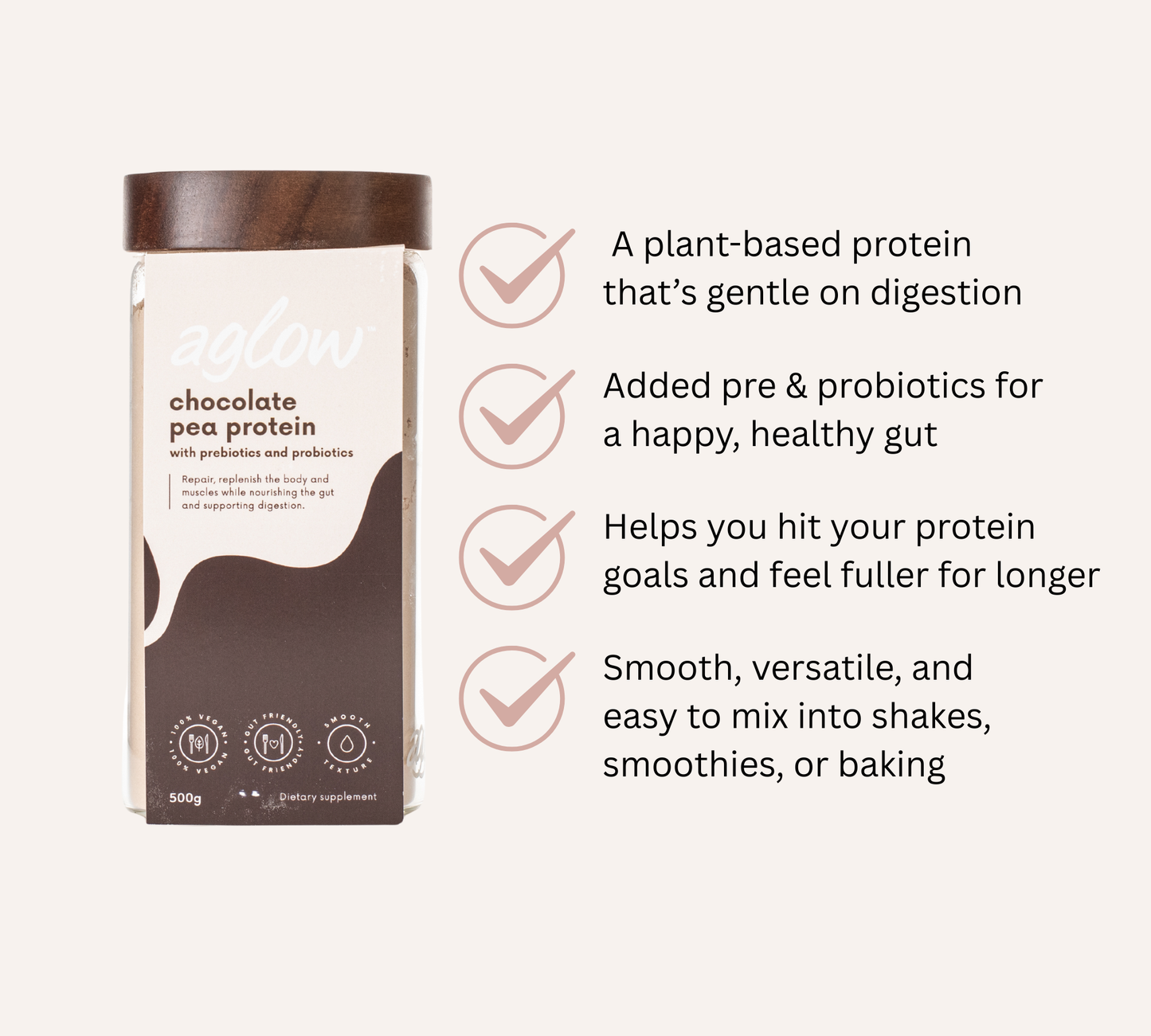 
                  
                    Pea Protein with Prebiotic + Probiotics
                  
                